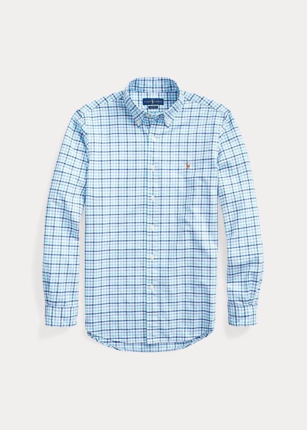 Koszule Ralph Lauren Classic Fit Plaid Oxford Shirt Męskie Niebieskie Turkusowe Kolorowe | WYWT1255