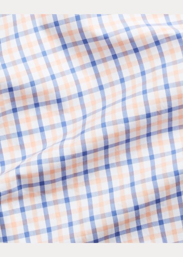 Koszule Ralph Lauren Classic Fit Plaid Poplin Shirt Męskie Pomarańczowe Niebieskie Kolorowe | ZBNR6222