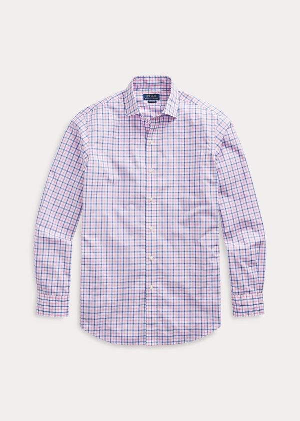 Koszule Ralph Lauren Classic Fit Plaid Poplin Shirt Męskie Różowe Niebieskie Kolorowe | KRKV2906