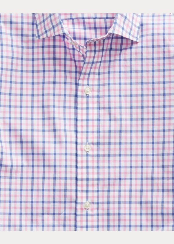 Koszule Ralph Lauren Classic Fit Plaid Poplin Shirt Męskie Różowe Niebieskie Kolorowe | KRKV2906