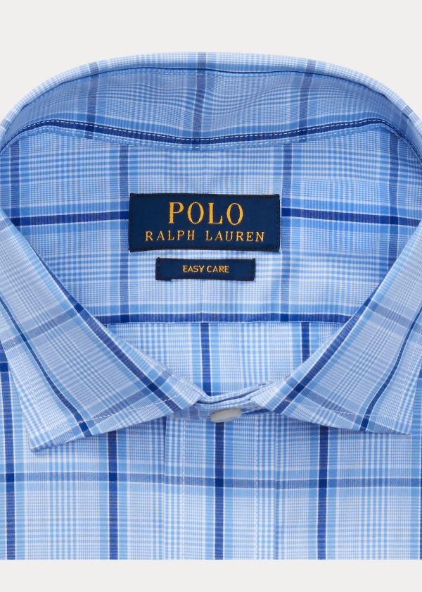 Koszule Ralph Lauren Classic Fit Plaid Poplin Shirt Męskie Niebieskie Granatowe Kolorowe | ZQSM9546