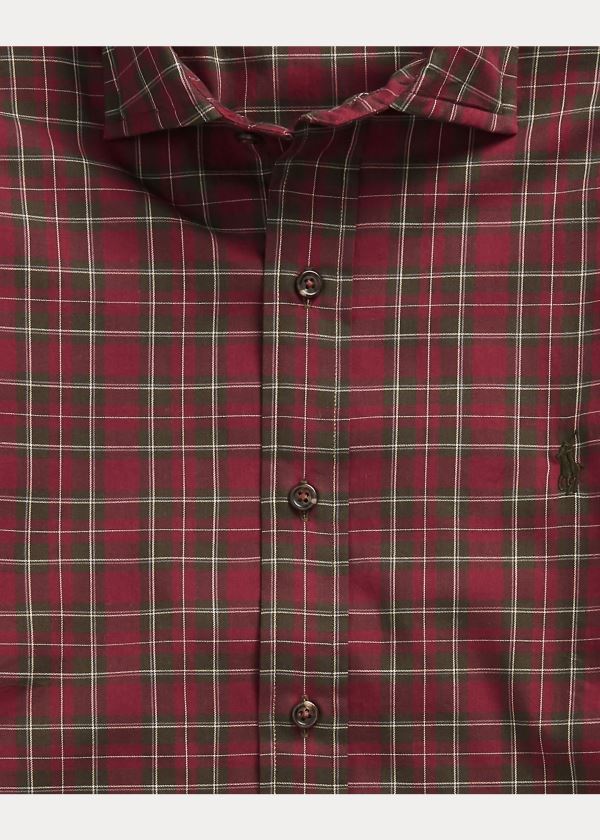 Koszule Ralph Lauren Classic Fit Plaid Twill Shirt Męskie Czerwone Brązowe Kolorowe | HWLK1577