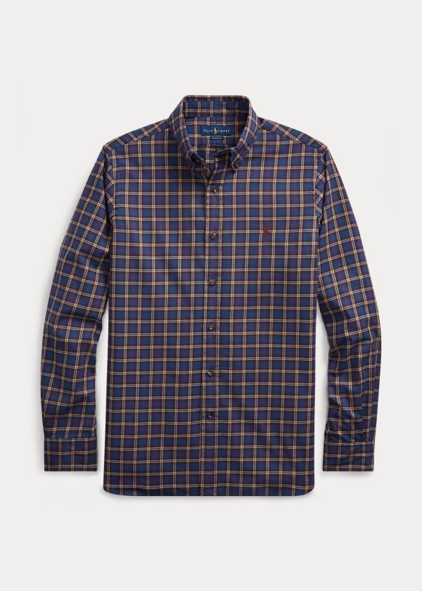 Koszule Ralph Lauren Classic Fit Plaid Twill Shirt Męskie Niebieskie Brązowe Kolorowe | JWBX5620