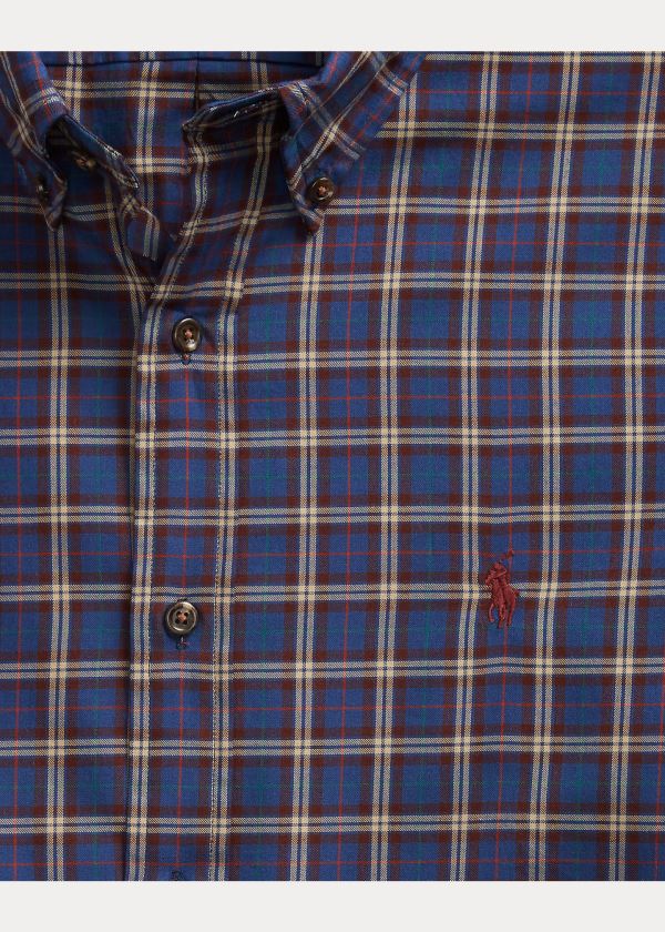 Koszule Ralph Lauren Classic Fit Plaid Twill Shirt Męskie Niebieskie Brązowe Kolorowe | JWBX5620