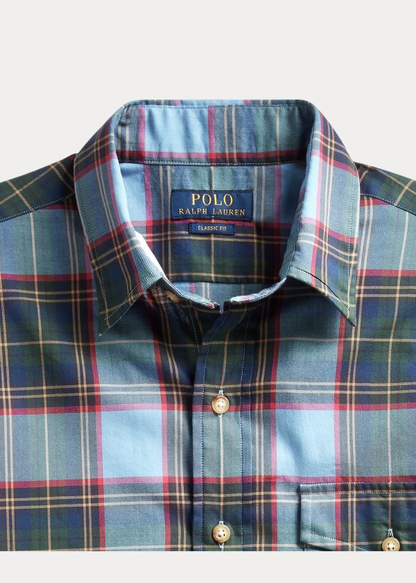 Koszule Ralph Lauren Classic Fit Plaid Workshirt Męskie Kolorowe | OYLF8821