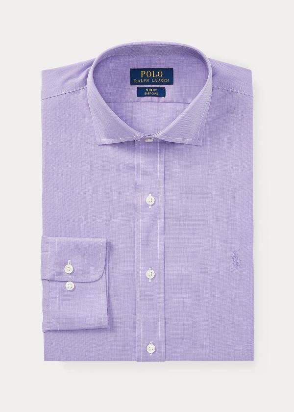 Koszule Ralph Lauren Classic Fit Poplin Shirt Męskie Fioletowe Białe | QUMQ7615