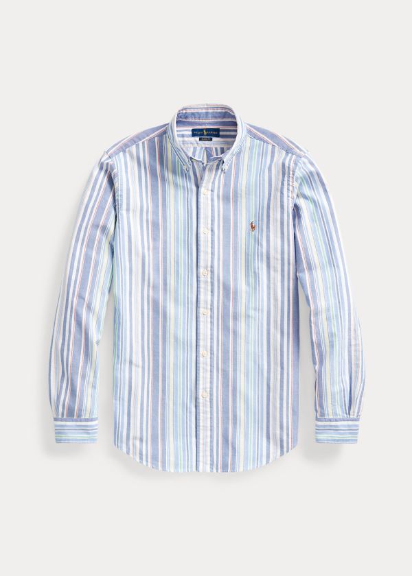 Koszule Ralph Lauren Classic Fit Striped Shirt Męskie Kolorowe | TUCR9335