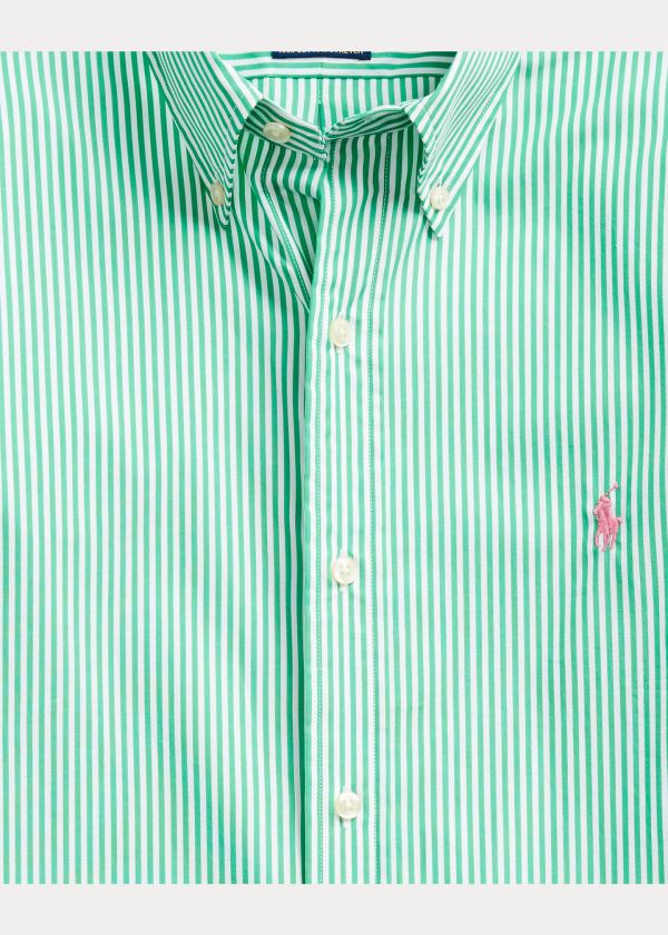 Koszule Ralph Lauren Classic Fit Striped Shirt Męskie Zielone Białe | ITPY3001