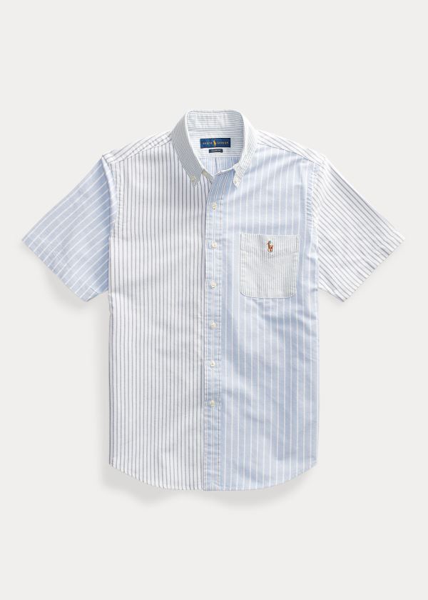 Koszule Ralph Lauren Classic Fit Striped Fun Shirt Męskie Niebieskie | ZUKW0703