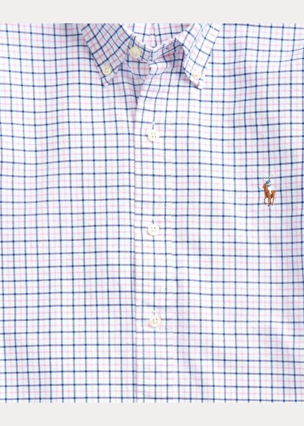 Koszule Ralph Lauren Classic Fit Tattersall Shirt Męskie Ciemny Królewski Niebieski Różowe | AXBU5118