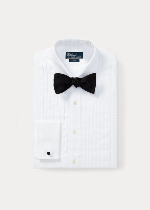 Koszule Ralph Lauren Classic Fit Tuxedo Shirt Męskie Białe | ETVA8811