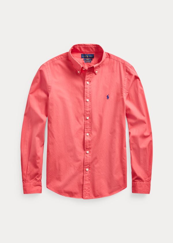 Koszule Ralph Lauren Classic Fit Twill Shirt Męskie Głęboka Czerwone | DRWV3702