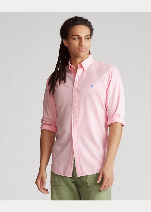 Koszule Ralph Lauren Classic Fit Twill Shirt Męskie Różowe | TYGM5642