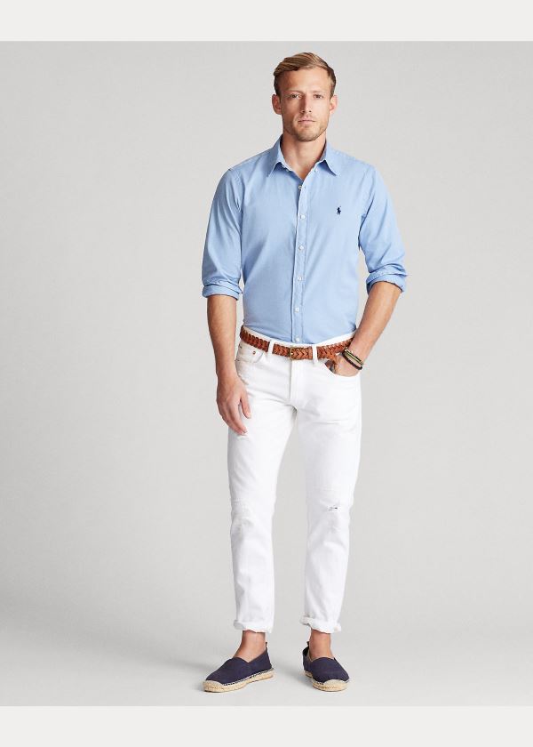 Koszule Ralph Lauren Classic Fit Twill Shirt Męskie Niebieskie | BKTI5375