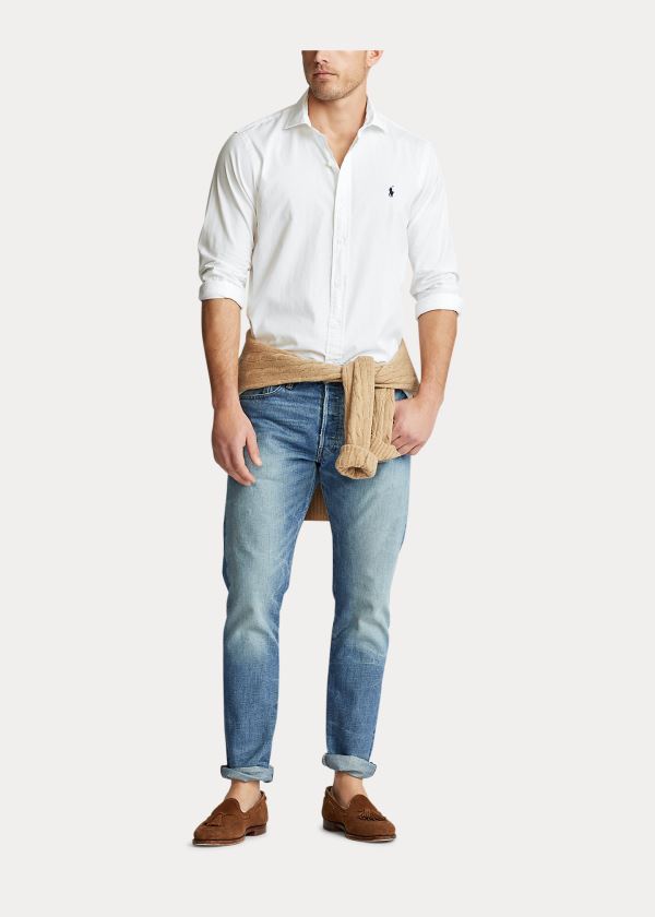 Koszule Ralph Lauren Classic Fit Twill Shirt Męskie Białe | IPQJ6802