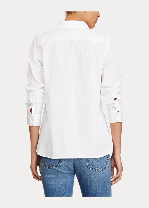 Koszule Ralph Lauren Cotton Broadcloth Shirt Damskie Białe | TJXK6644