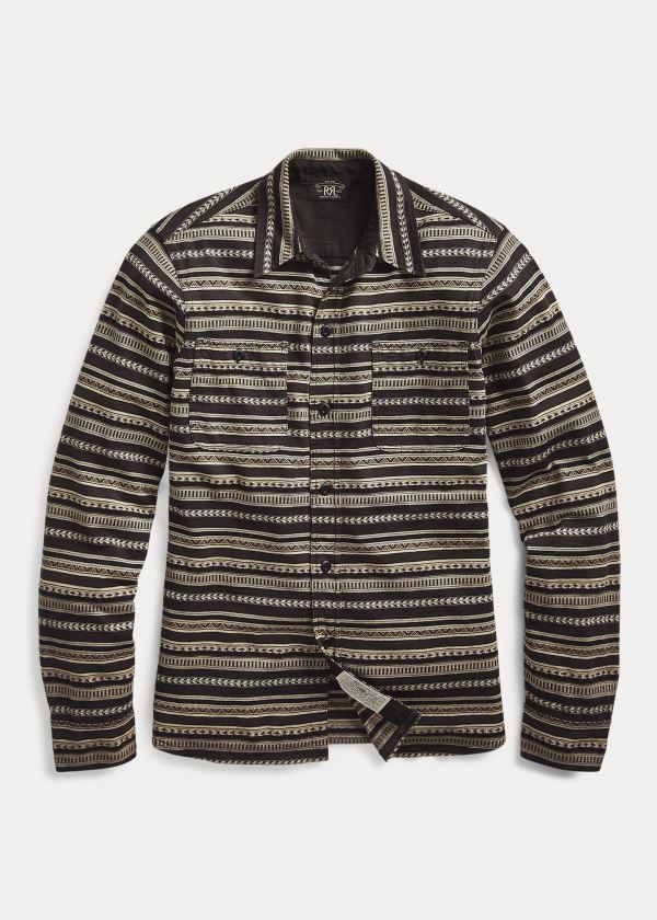 Koszule Ralph Lauren Cotton Jacquard Workshirt Damskie Brązowe Kolorowe | REOE7997