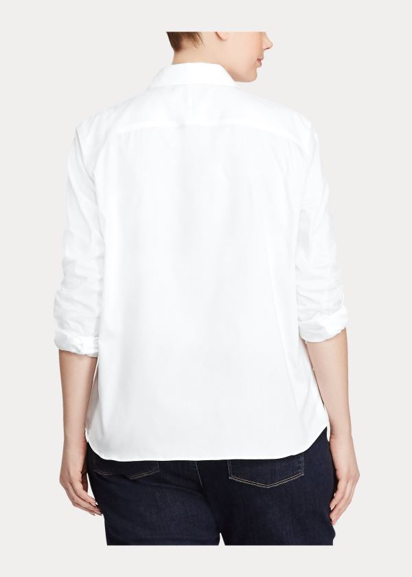 Koszule Ralph Lauren Cotton Poplin Shirt - Shirts Woman (sizes 14-22) Damskie Białe | QHPZ8837