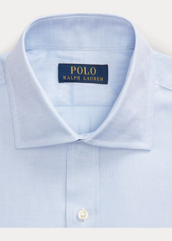 Koszule Ralph Lauren Custom Fit Easy Care Shirt Męskie Niebieskie Białe | VAYK4001