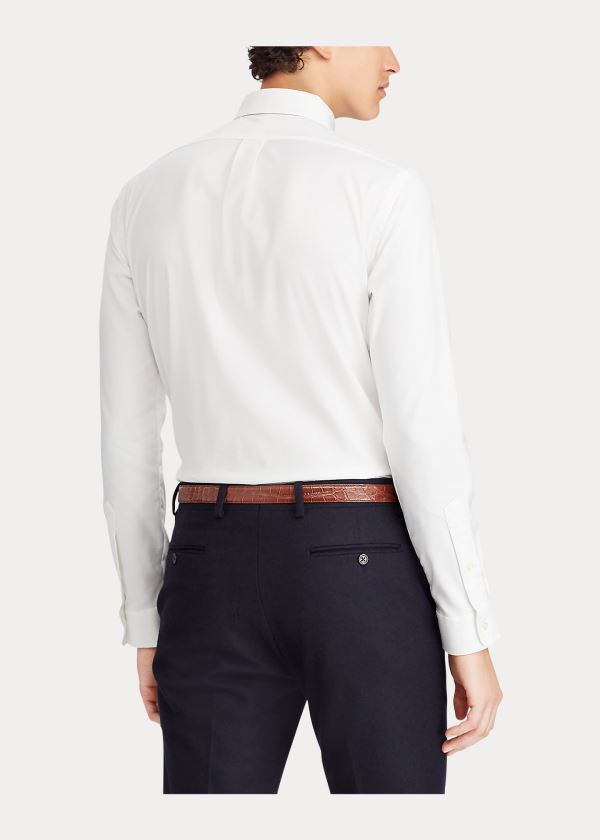 Koszule Ralph Lauren Custom Fit Performance Shirt Męskie Białe | YRNM9673