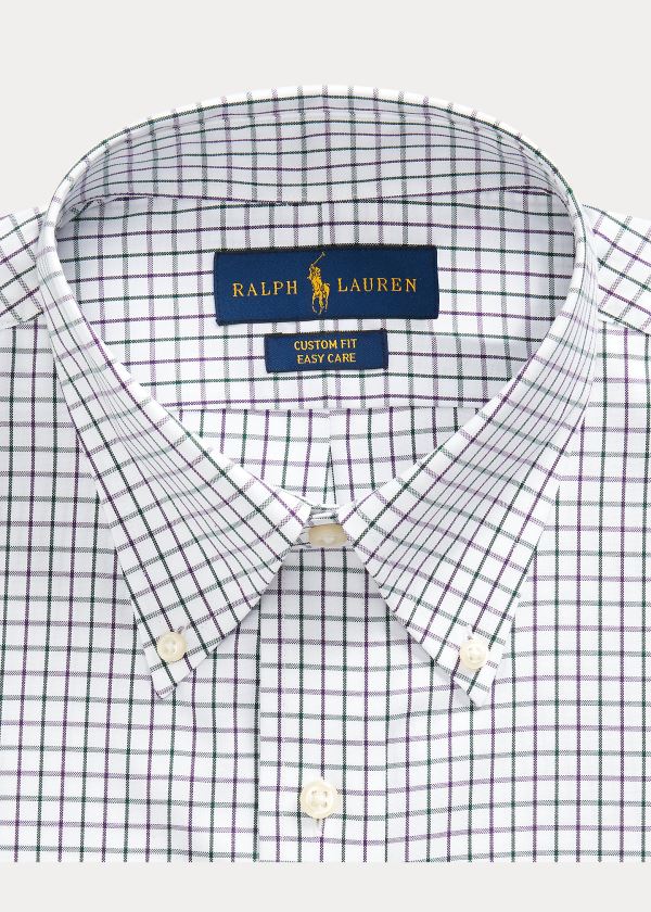 Koszule Ralph Lauren Custom Fit Tattersall Shirt Męskie Fioletowe Białe Kolorowe | FDPQ9093