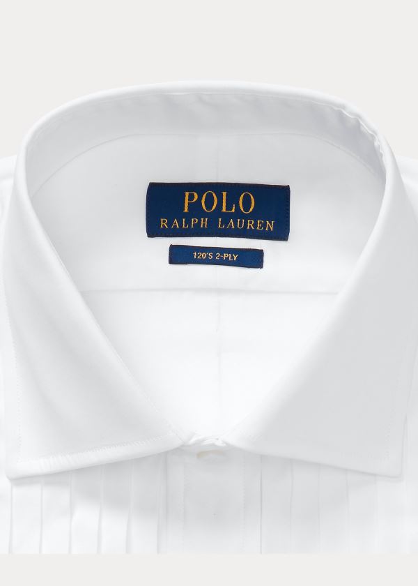 Koszule Ralph Lauren Custom Fit Tuxedo Shirt Męskie Białe | OTFO7856