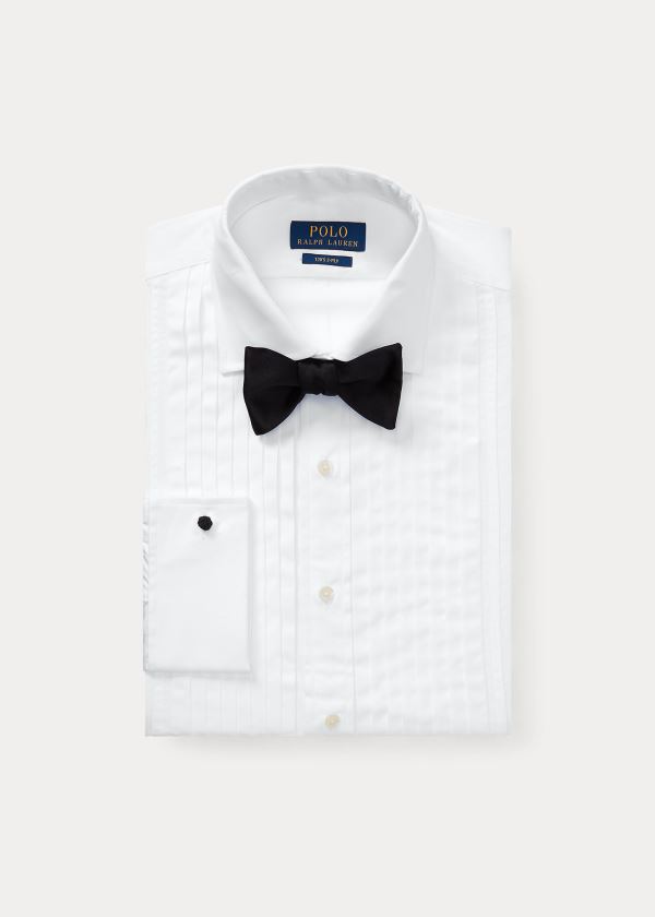 Koszule Ralph Lauren Custom Fit Tuxedo Shirt Męskie Białe | OTFO7856