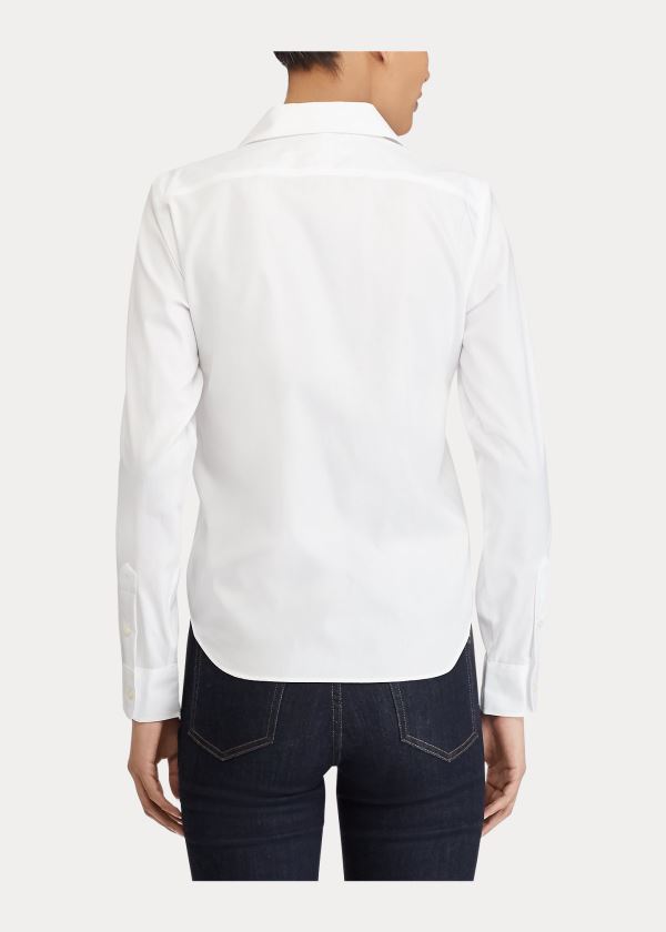 Koszule Ralph Lauren Easy Care Cotton Shirt Damskie Białe | CZVN6040