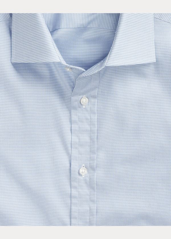 Koszule Ralph Lauren Easy Care Houndstooth Shirt Męskie Niebieskie | ZRDY2373