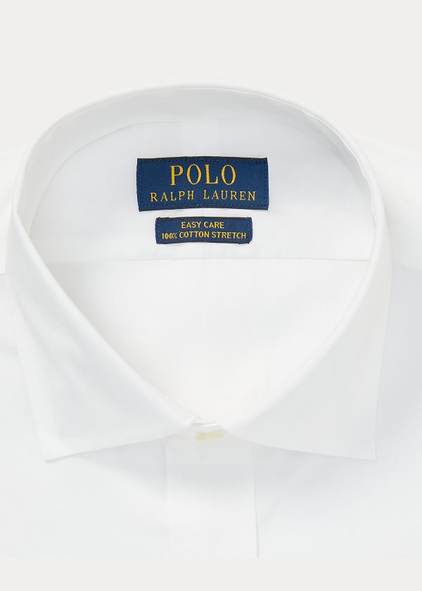 Koszule Ralph Lauren Easy Care Stretch Poplin Shirt with French Cuffs - All Fits Męskie Białe | BQYA3757