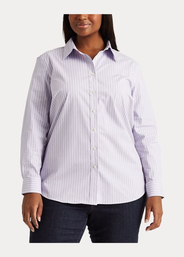 Koszule Ralph Lauren Easy Care Striped Shirt Damskie Fioletowe Kolorowe | YNAI4609