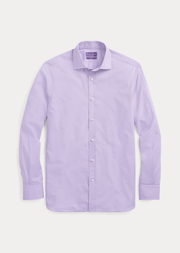 Koszule Ralph Lauren End-on-End Cotton Dress Shirt Męskie Fioletowe | MWCW2709