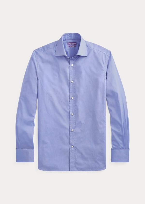 Koszule Ralph Lauren End-on-End Shirt Męskie Niebieskie | CVBE0586