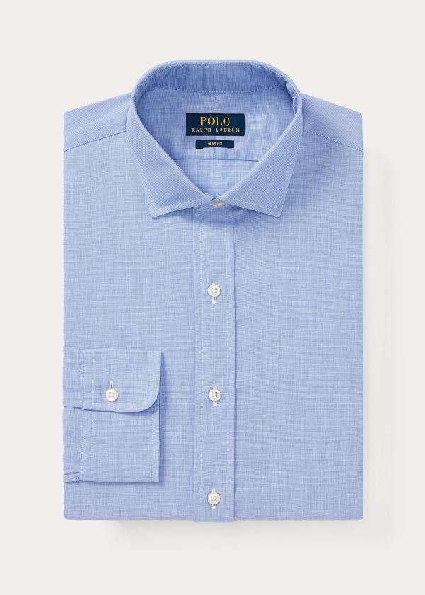 Koszule Ralph Lauren Estate Slim-Fit Poplin Shirt Męskie Głęboka Niebieskie | KJTB9728