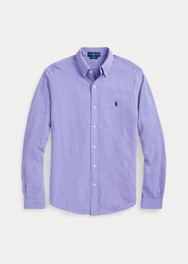 Koszule Ralph Lauren Featherweight Mesh Shirt Męskie Fioletowe | OSXI5645