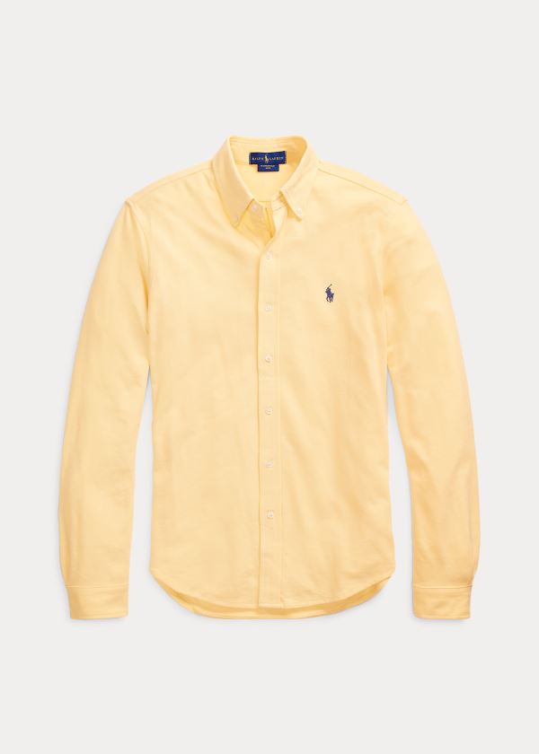 Koszule Ralph Lauren Featherweight Mesh Shirt Męskie Żółte | PIUJ8671