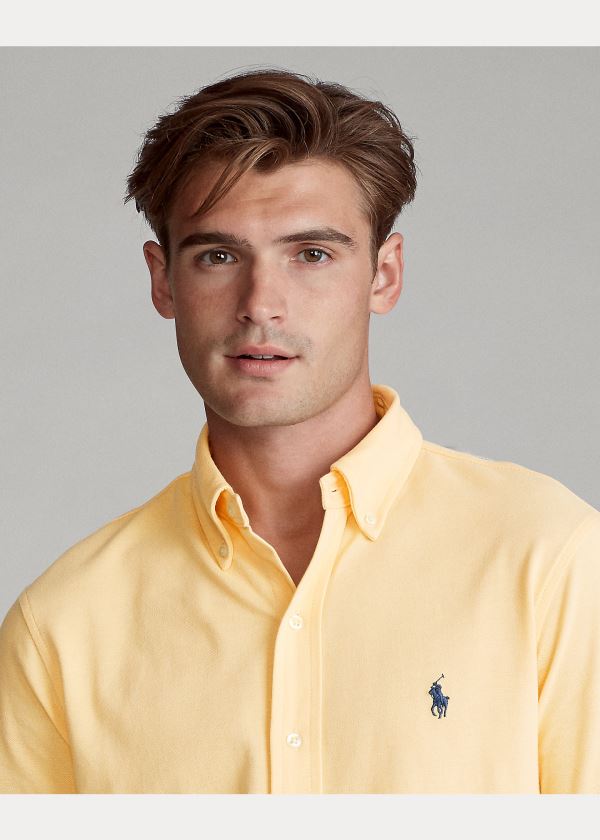 Koszule Ralph Lauren Featherweight Mesh Shirt Męskie Żółte | PIUJ8671