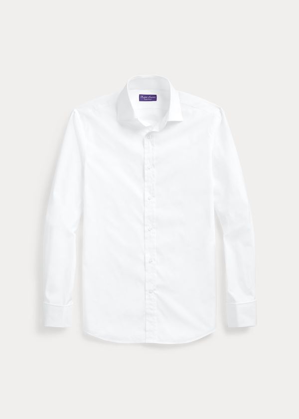 Koszule Ralph Lauren French-Cuff Jacquard Shirt Męskie Białe | FVBZ0036