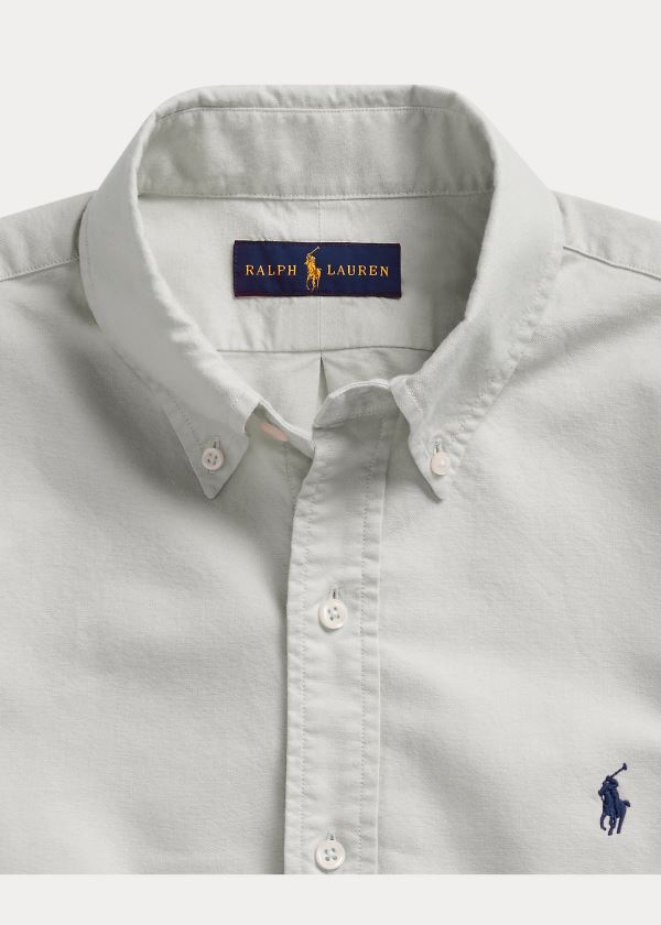 Koszule Ralph Lauren Garment-Dyed Oxford Shirt Męskie Szare | HJSY9849