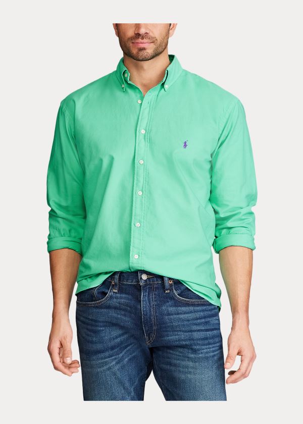 Koszule Ralph Lauren Garment-Dyed Oxford Shirt Męskie Zielone | HDDY5020