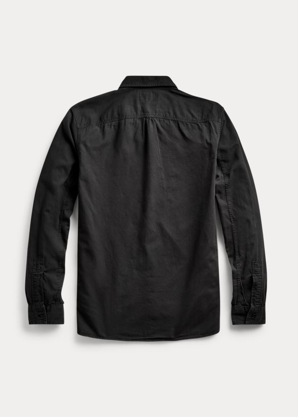 Koszule Ralph Lauren Garment-Dyed Twill Workshirt Męskie Czarne | FCIP1191