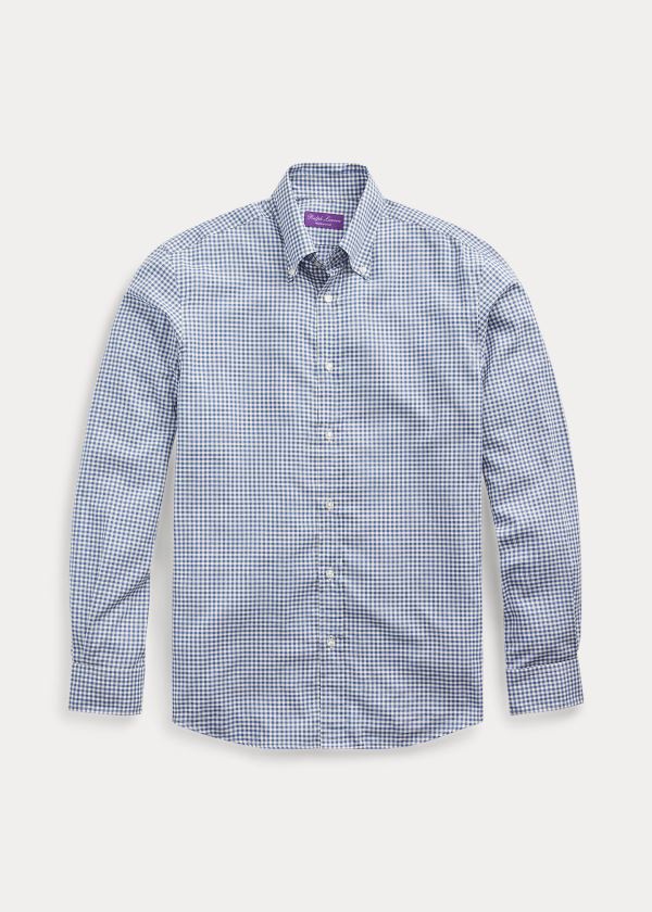 Koszule Ralph Lauren Gingham Shirt Męskie Niebieskie | EJMB8693