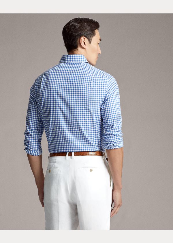 Koszule Ralph Lauren Gingham Twill Shirt Męskie Niebieskie | QRGX0522