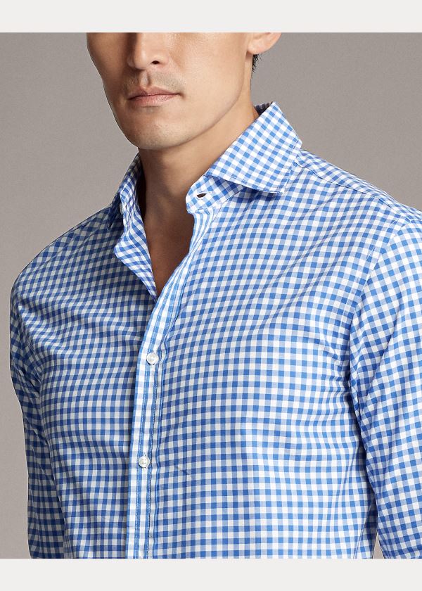 Koszule Ralph Lauren Gingham Twill Shirt Męskie Niebieskie | QRGX0522