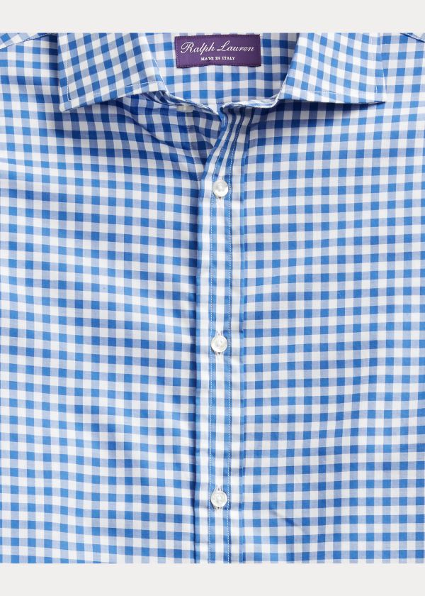 Koszule Ralph Lauren Gingham Twill Shirt Męskie Niebieskie | QRGX0522