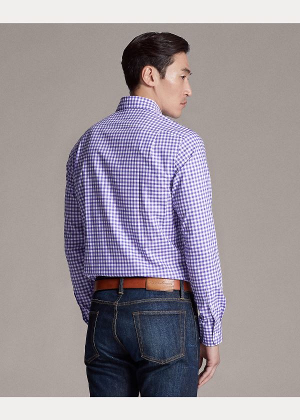 Koszule Ralph Lauren Gingham Twill Shirt Męskie Fioletowe | EWDJ8867