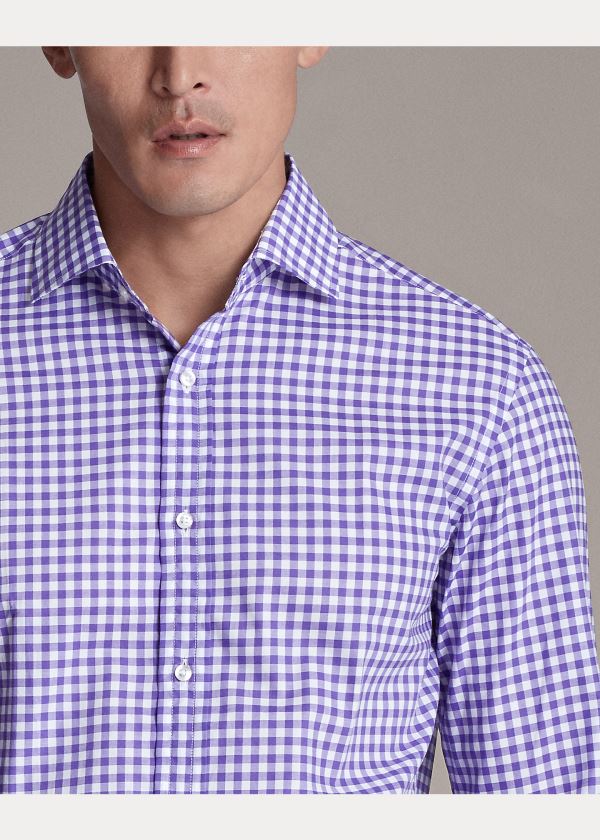 Koszule Ralph Lauren Gingham Twill Shirt Męskie Fioletowe | EWDJ8867