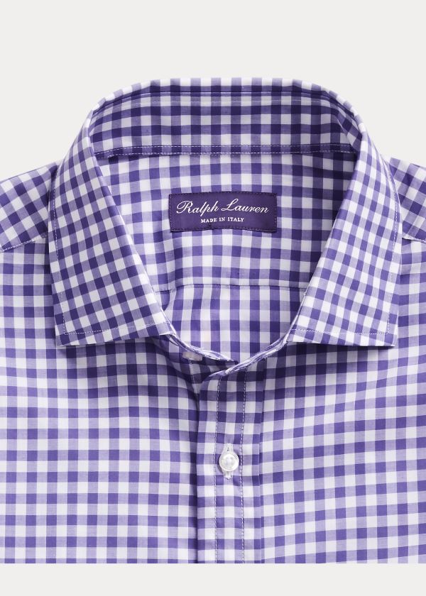 Koszule Ralph Lauren Gingham Twill Shirt Męskie Fioletowe | EWDJ8867