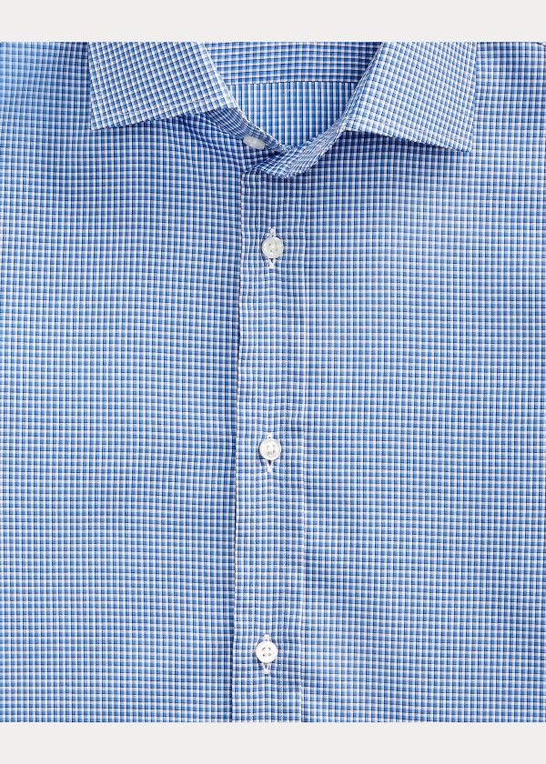 Koszule Ralph Lauren Gingham Twill Shirt Męskie Niebieskie | CVOA6880