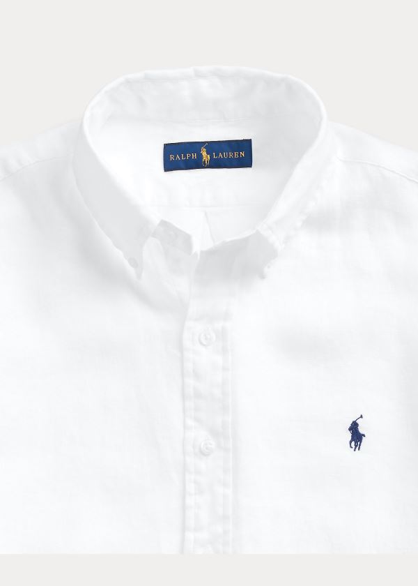 Koszule Ralph Lauren Lightweight Linen Shirt Męskie Białe | PNHF3051